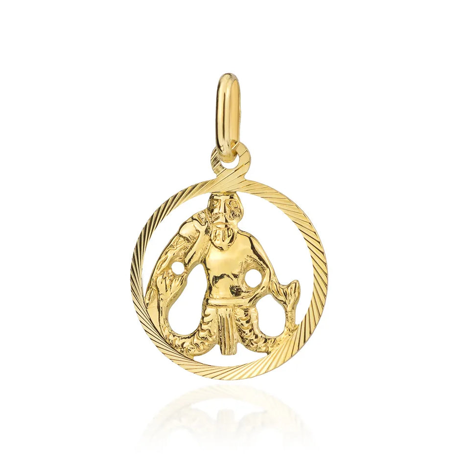 Gold Pendant Zodiac Sign Aquarius