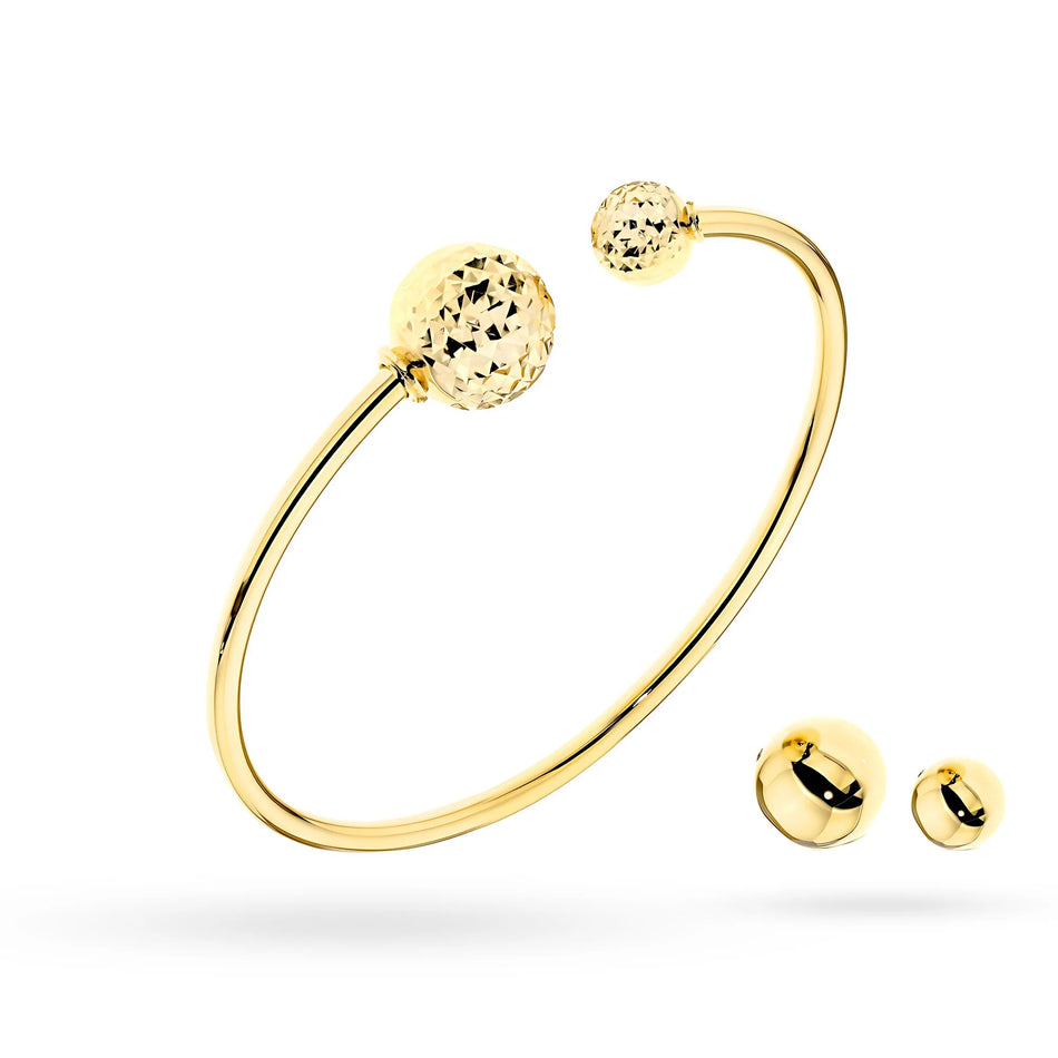 Massives Goldstarres Armband mit austauschbarem Perlen-Set