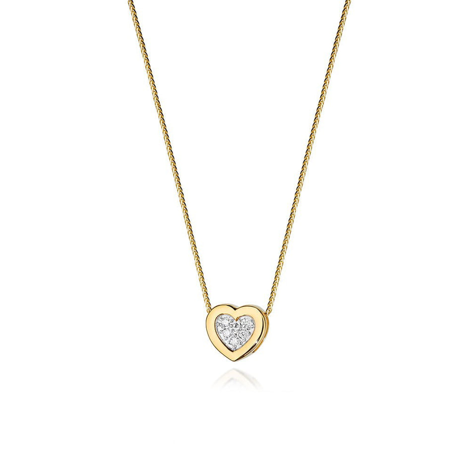 Gold Promi Halskette mit Diamant Herz