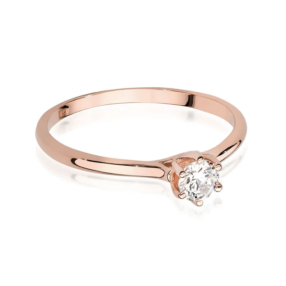 Gold Ring with 0.20ct and 0.01ct Lab-Diamonds